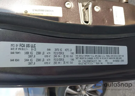 2015 Jeep Compass High Altitude Edition from USA, damaged, VIN 1C4NJDEB6FD412171